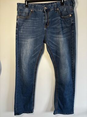 Seven7 Women's Straight Jeans in Faded Blue